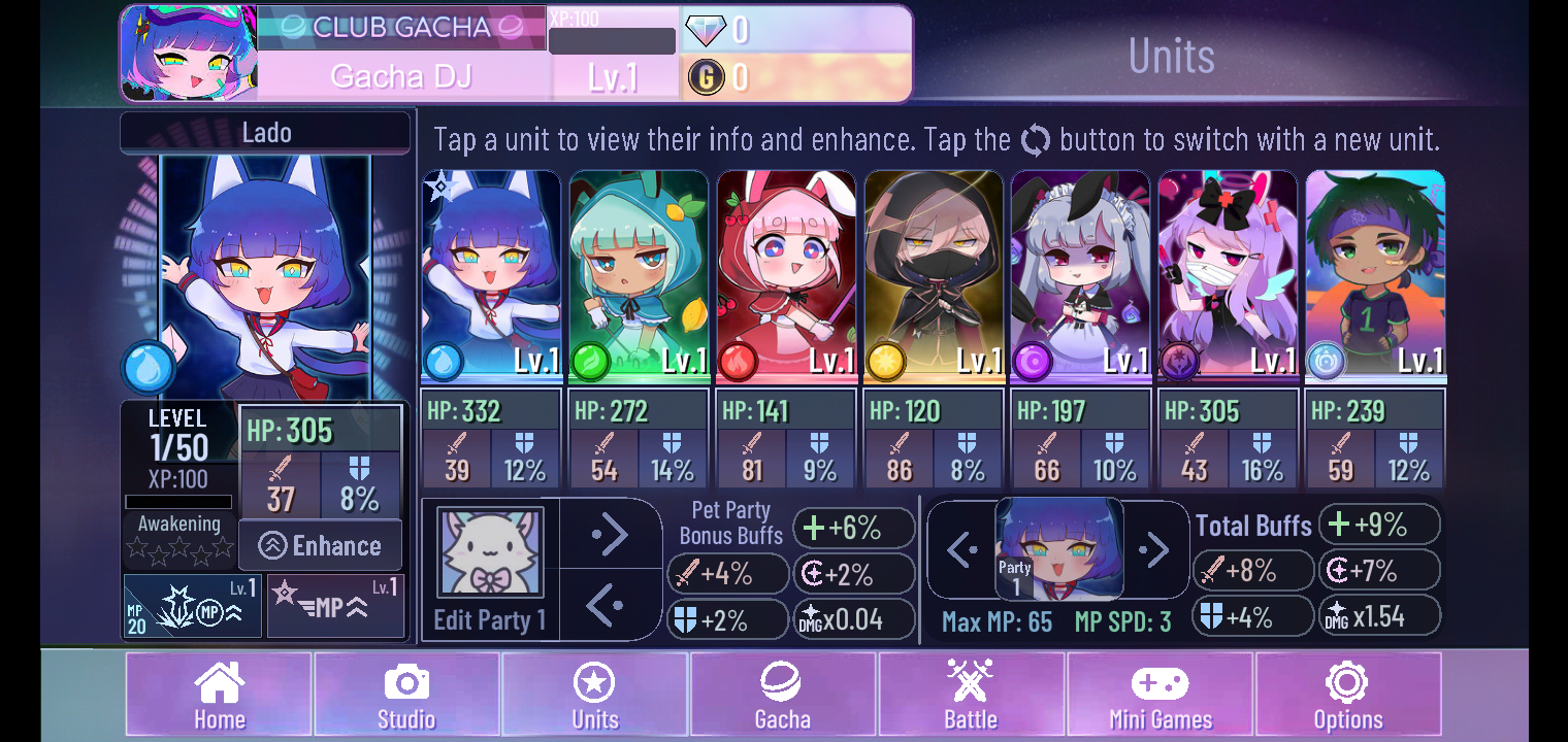Gacha Nox — управление отрядом и характеристики