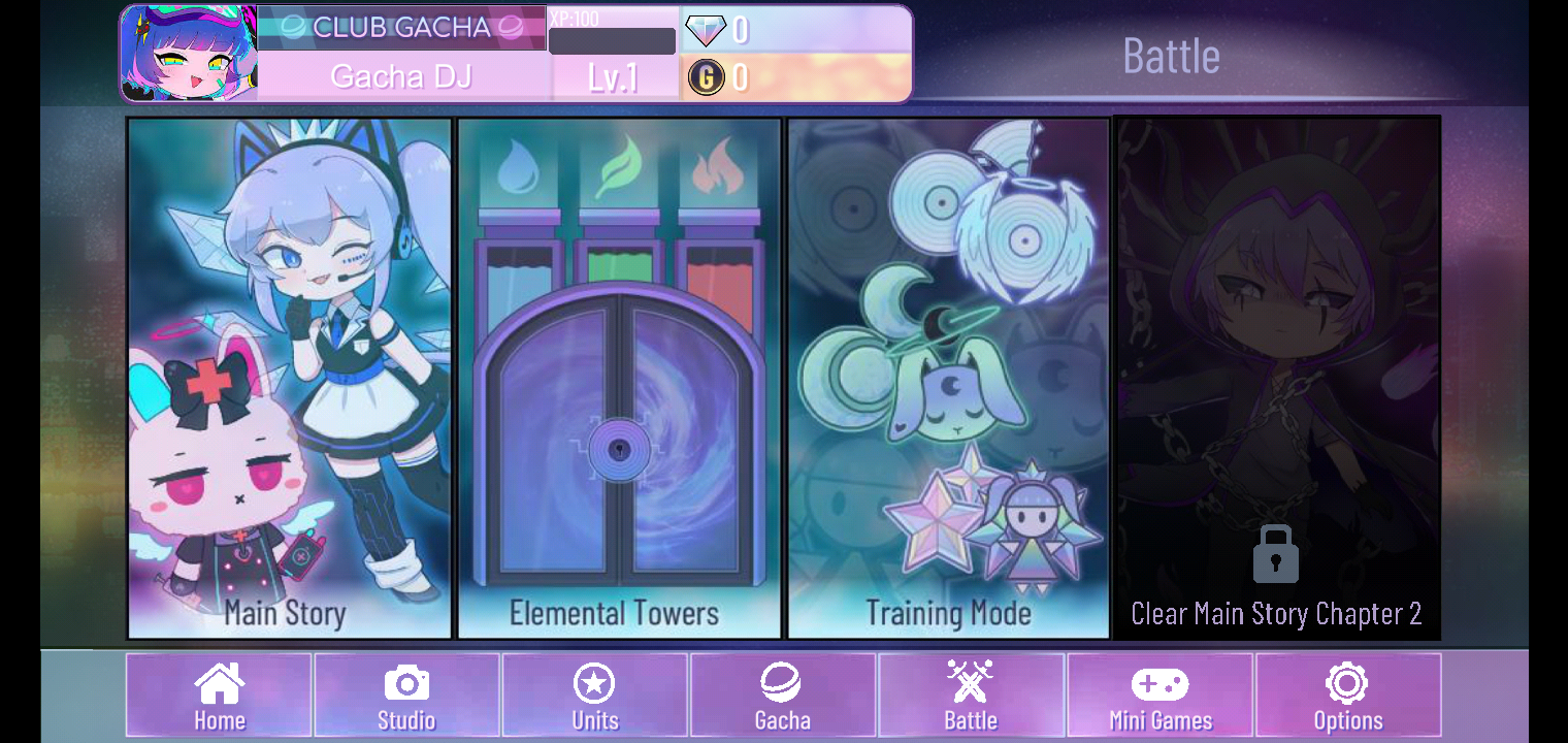 Gacha Nox — главное меню и режимы игры
